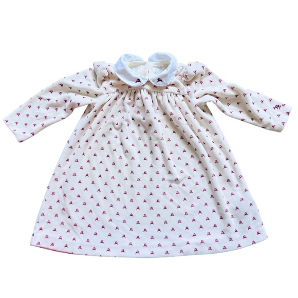 Polo Ralph Lauren Baby Girl  Velour Reindeer Dress 18MO - Picture 1 of 11